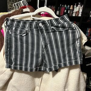 Denizen from Levi's Black and White Striped Jean Shorts